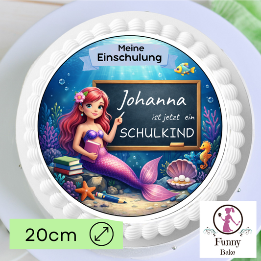 Tortenaufleger Einschulung Meerjungfrau – Meine Einschulung