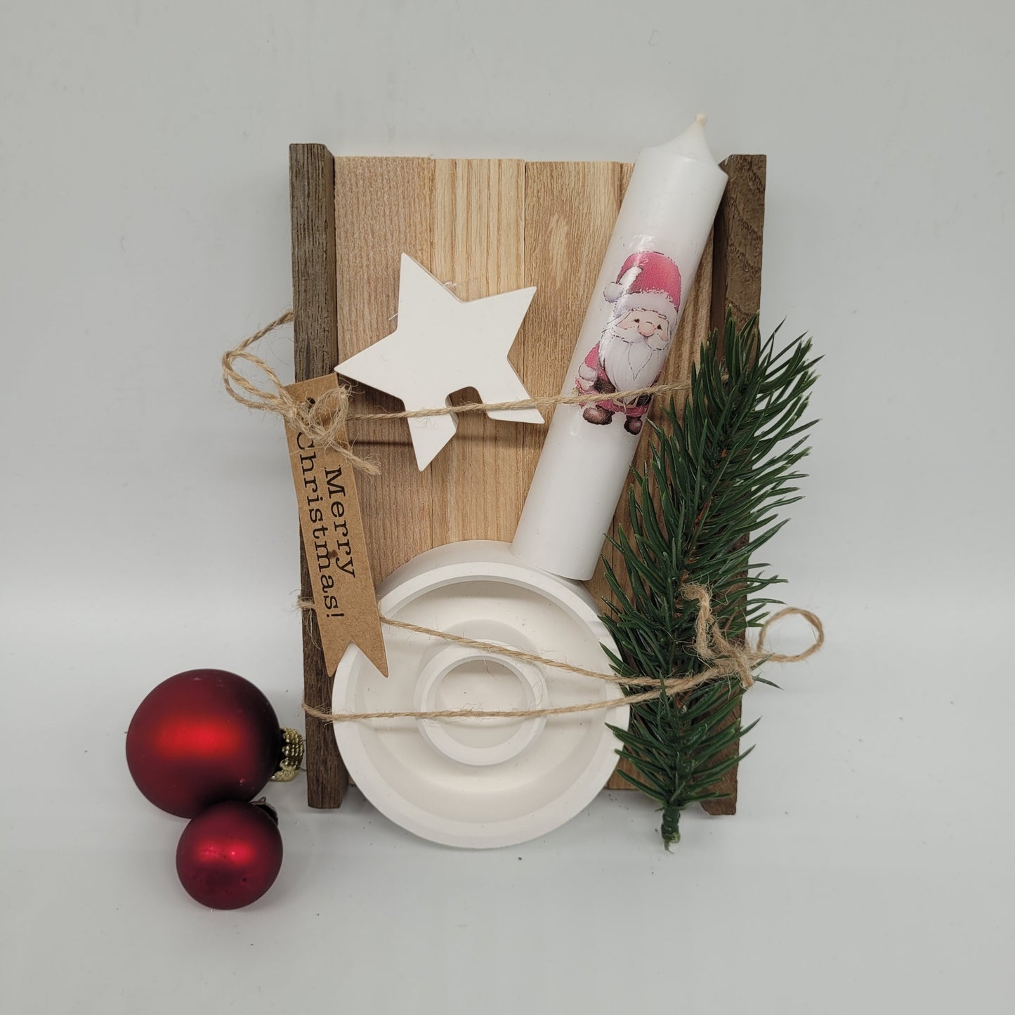 Geschenkset Kerzenhalter mit Kantenhocker und Kerze