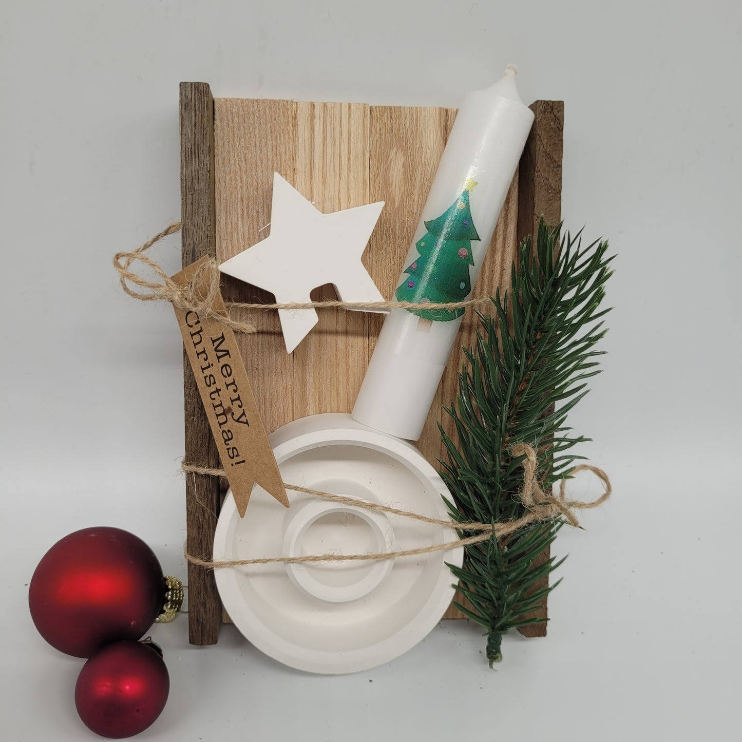 Geschenkset Kerzenhalter mit Kantenhocker und Kerze