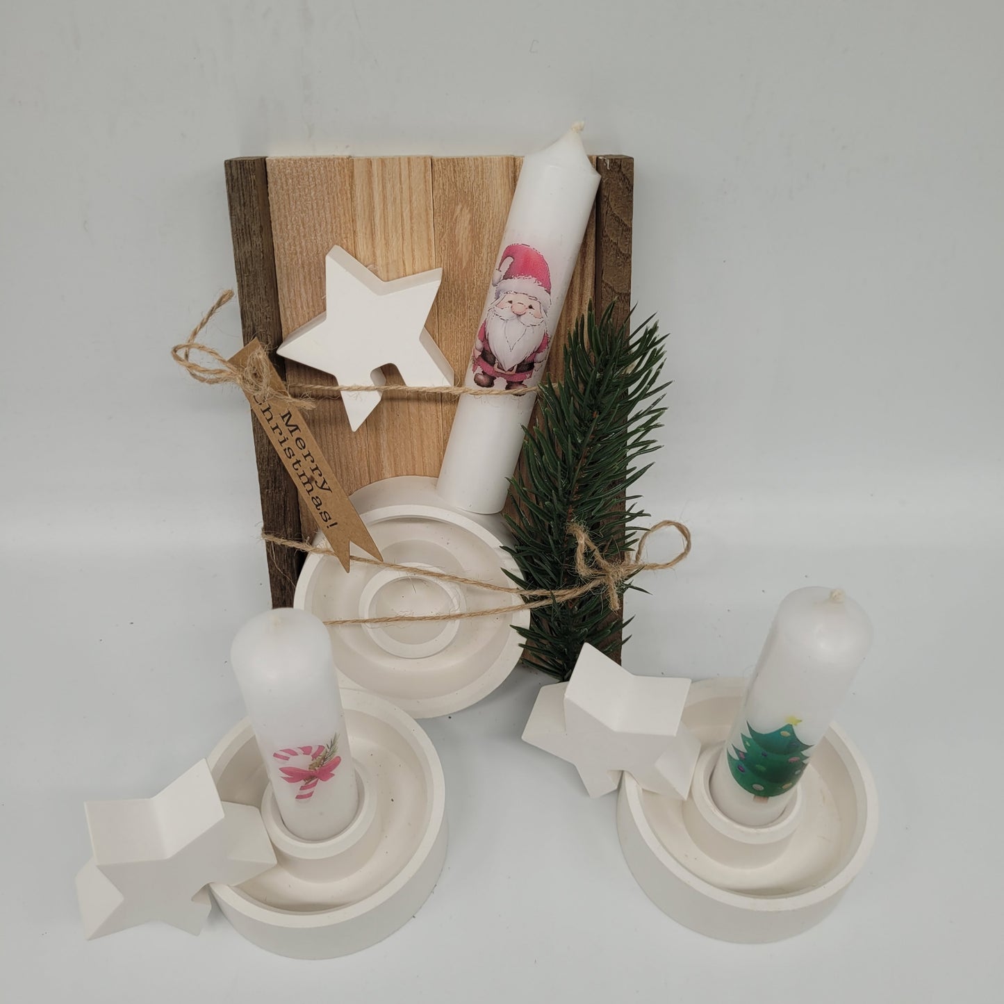 Geschenkset Kerzenhalter mit Kantenhocker und Kerze