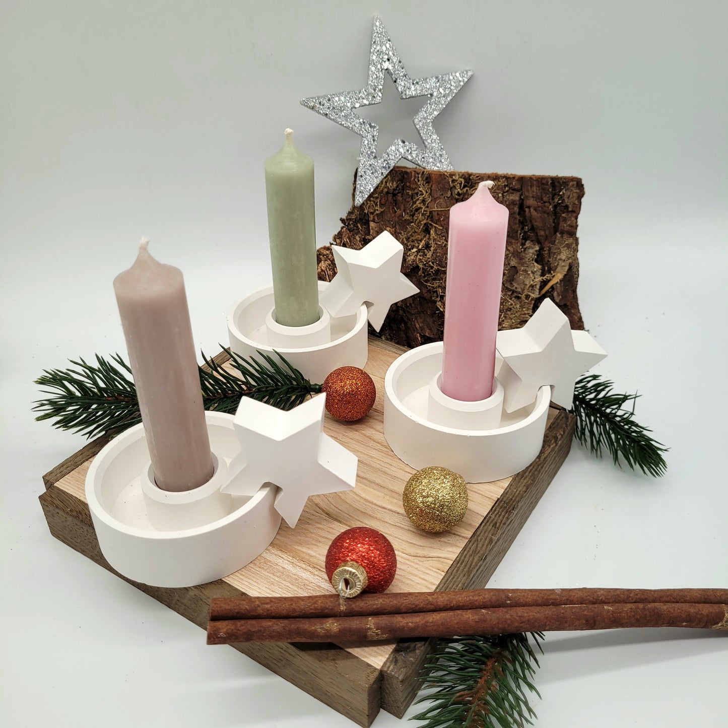 Geschenkset Kerzenhalter mit Kantenhocker und Kerze