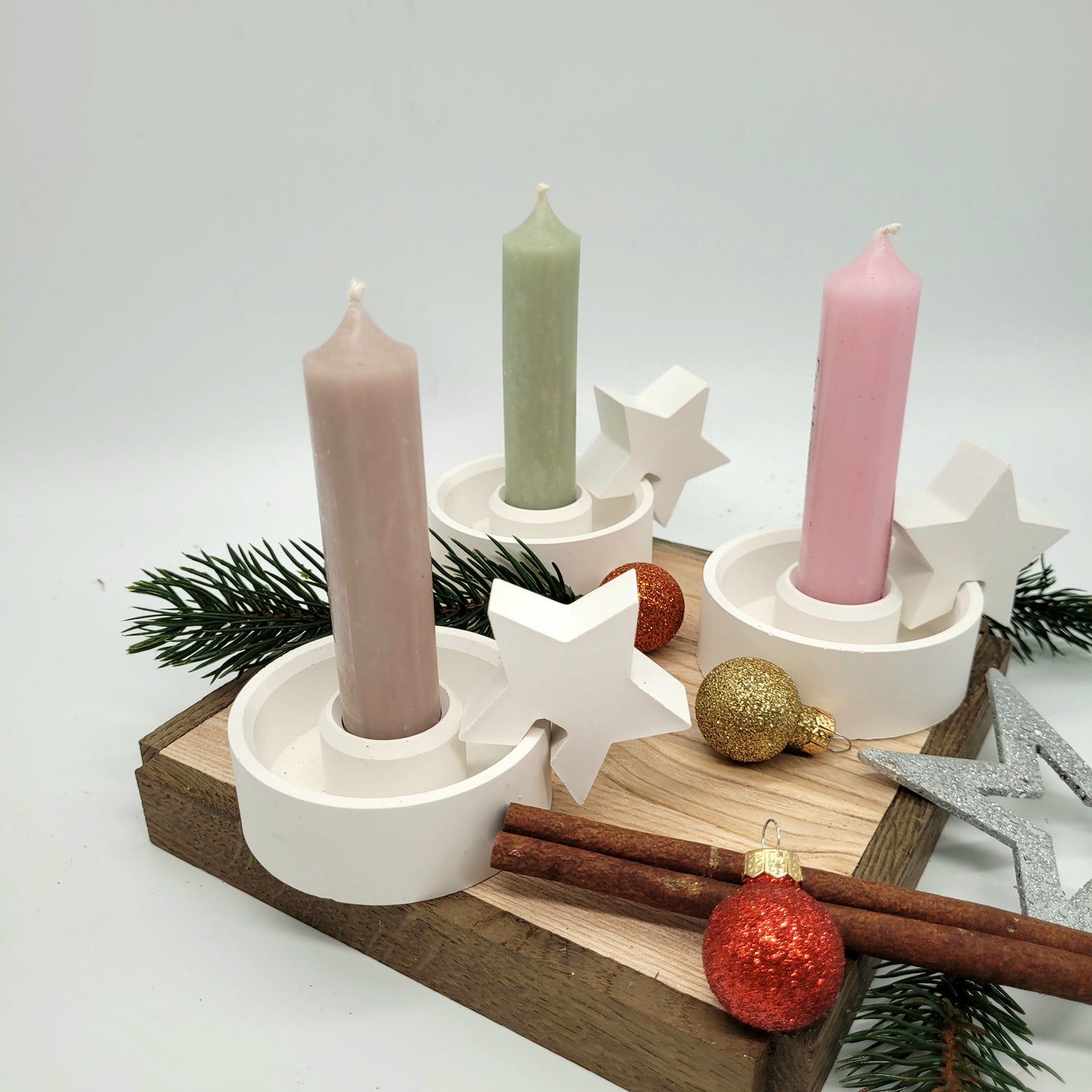 Geschenkset Kerzenhalter mit Kantenhocker und Kerze