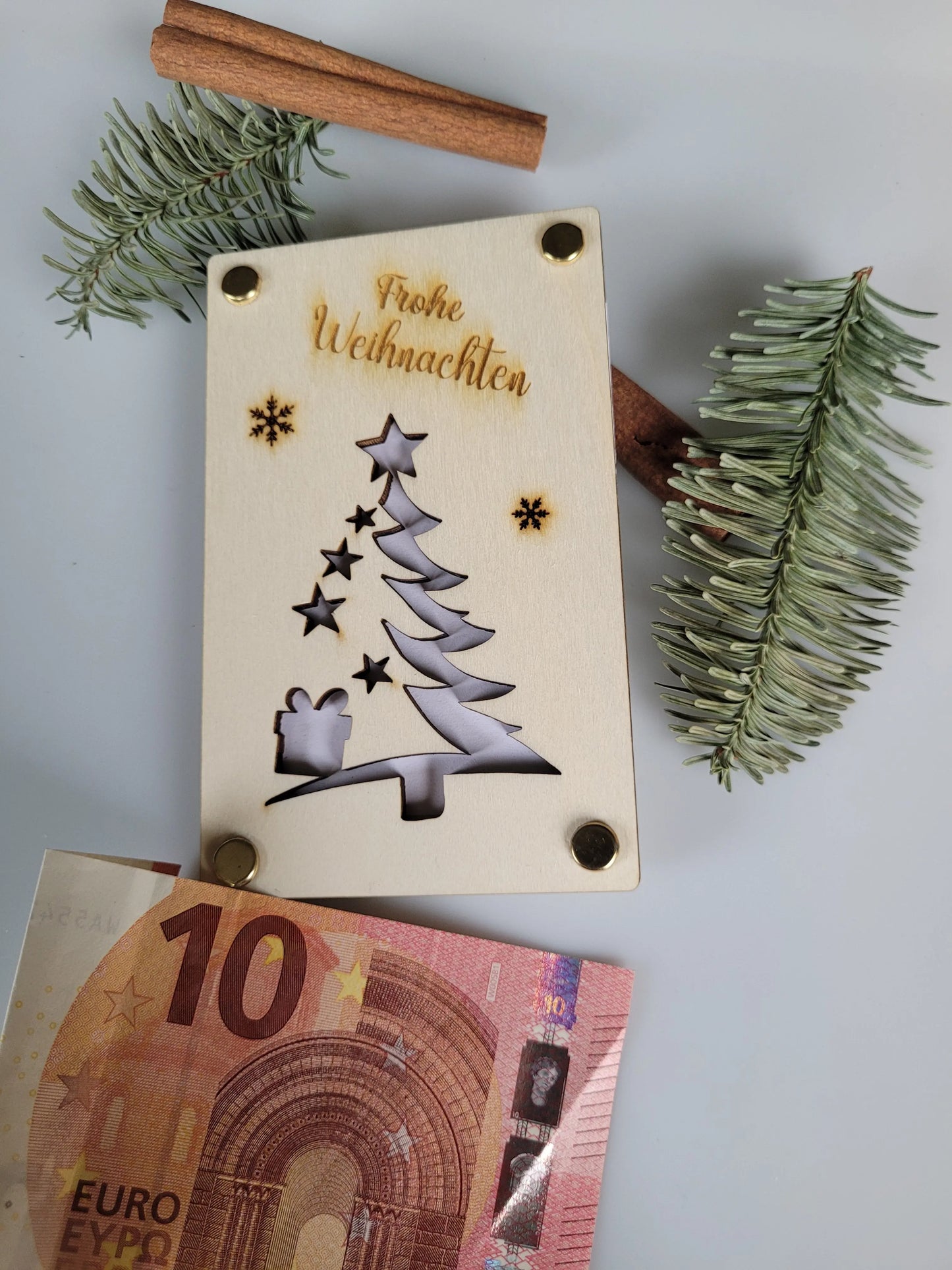 Geldgeschenkkarte Holz verschiedene Motive - Funny Bake