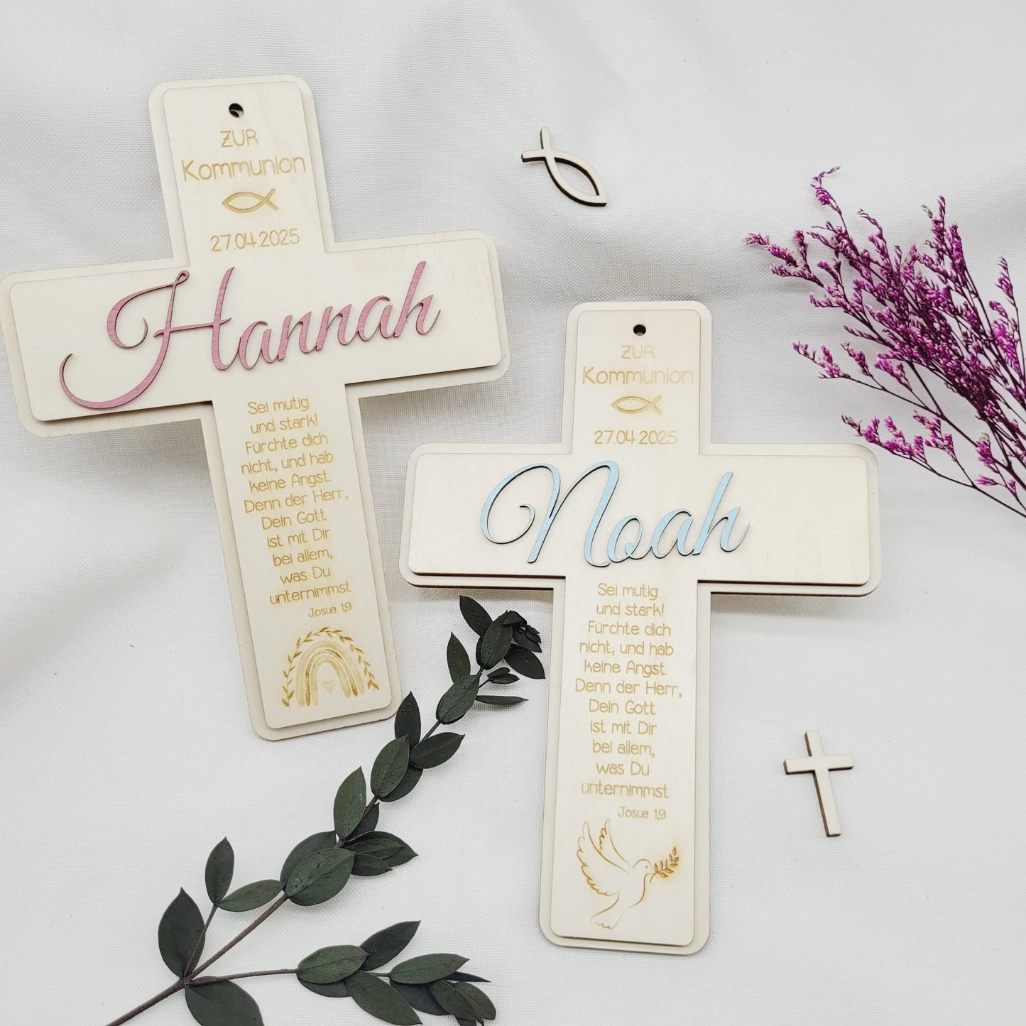 Holzkreuz personalisiert zur Kommunion - Funny Bake