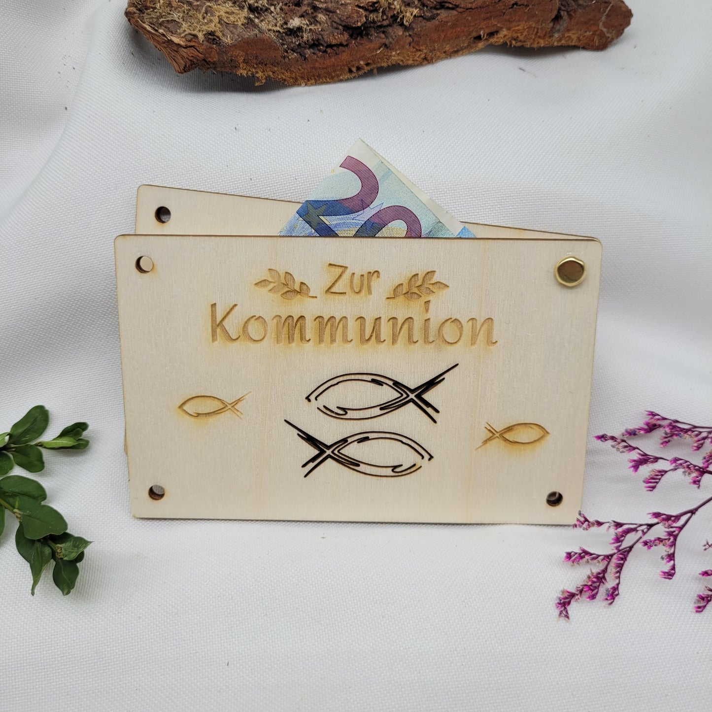Geldkarte Zur Kommunion mit Fischen