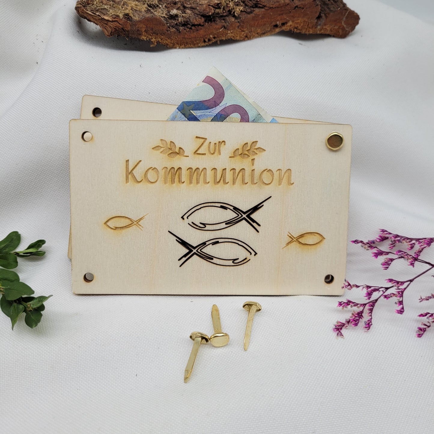 Geldkarte Zur Kommunion mit Fischen