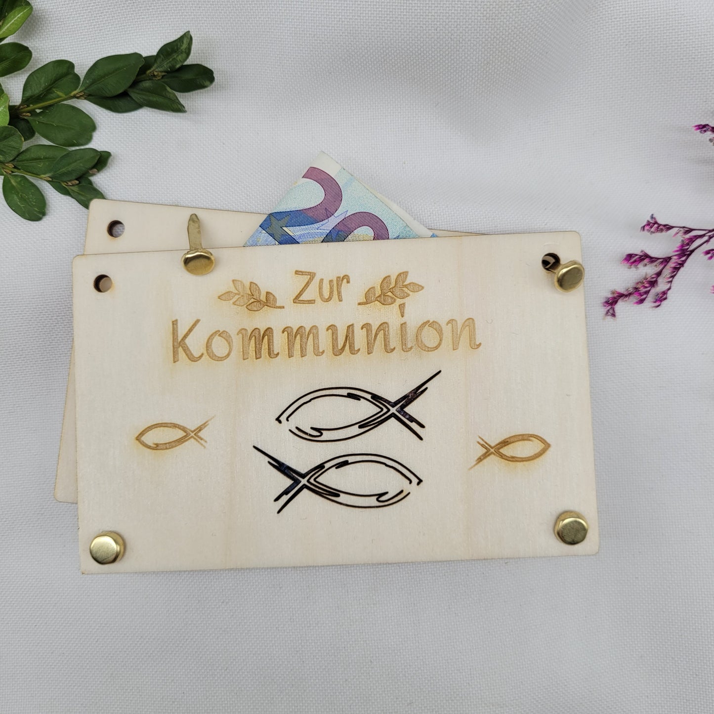 Geldkarte Zur Kommunion mit Fischen