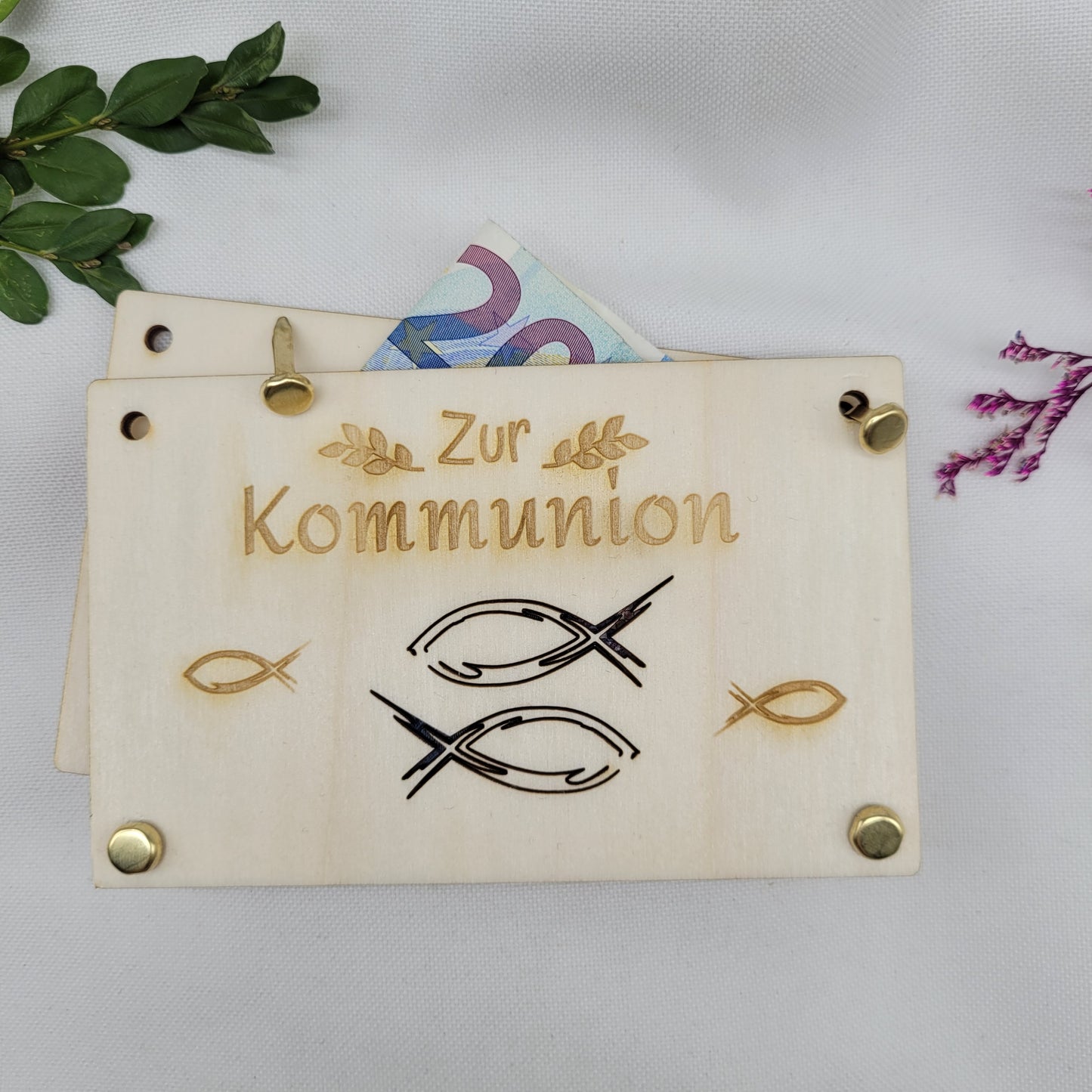 Geldkarte Zur Kommunion mit Fischen