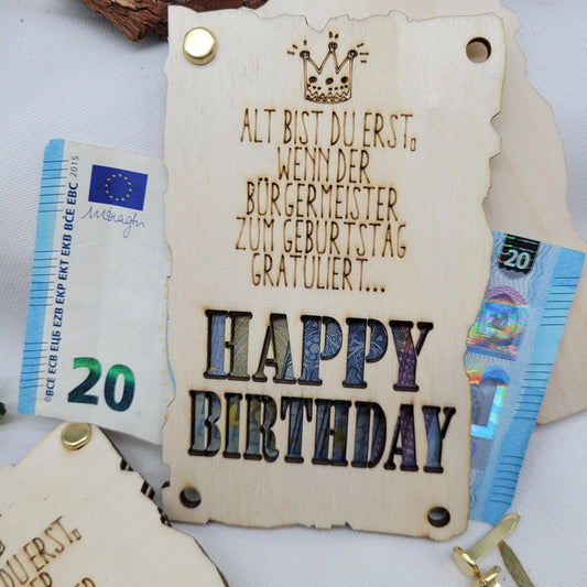 Geldkarte: Alt bist Du erst... - Funny Bake