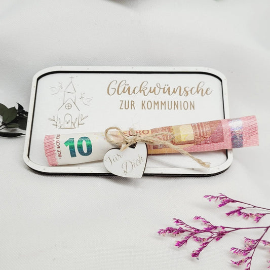 Glückwunschkarte Zur Kommunion aus Holz - Funny Bake