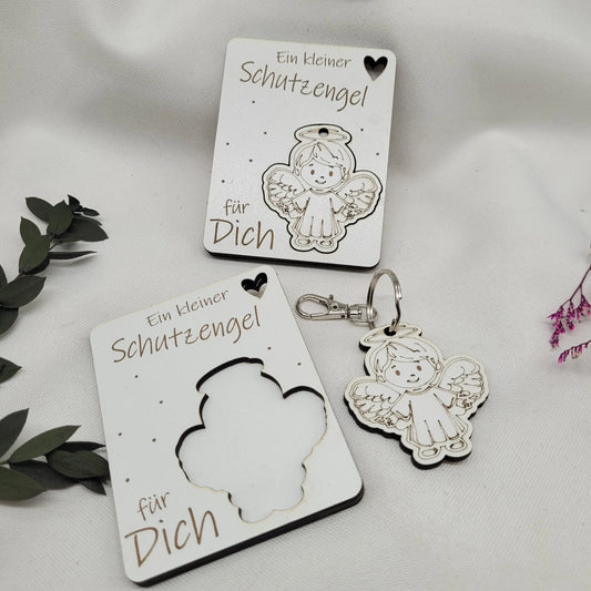 Holzkarte mit Anhänger Schutzengel - Funny Bake