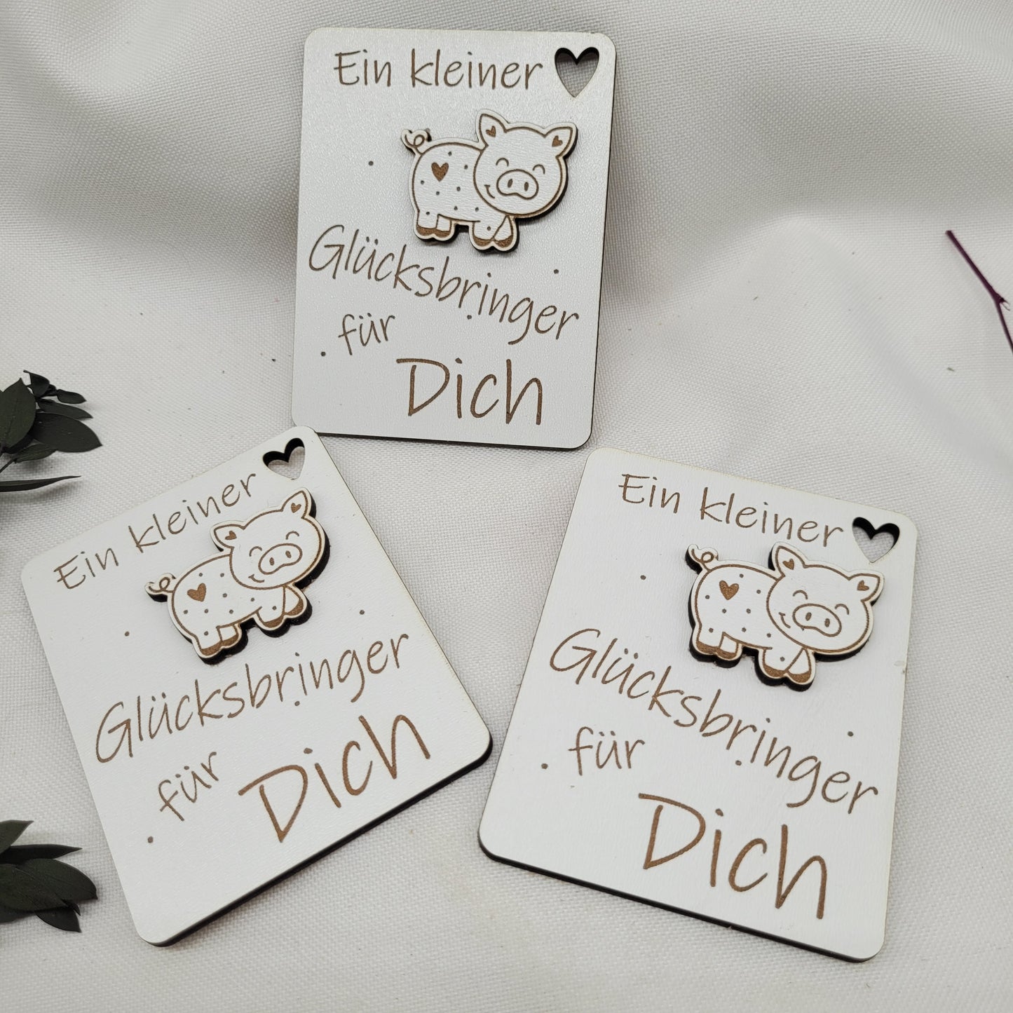 Geschenkkarte Holzkarte Glücksbringer