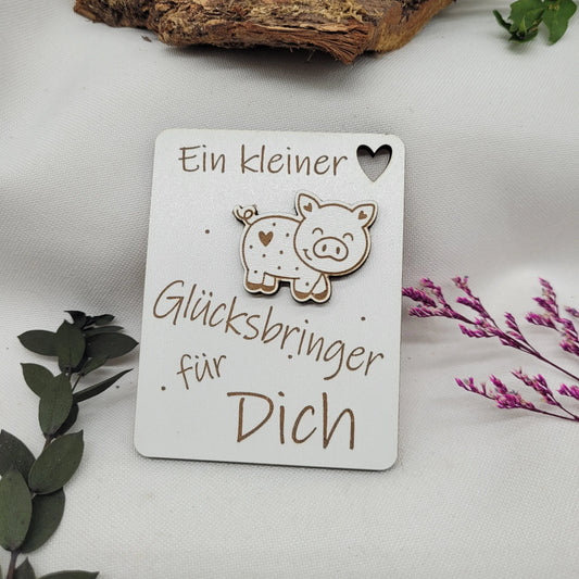 Geschenkkarte Holzkarte Glücksbringer - Funny Bake