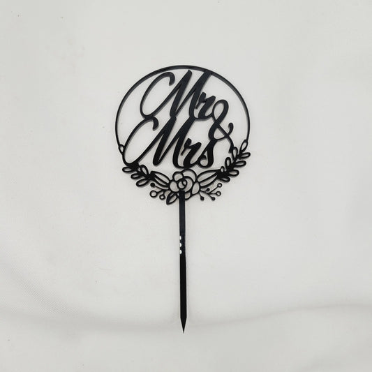 MR &MRS Hochzeit rund Floral - Funny Bake