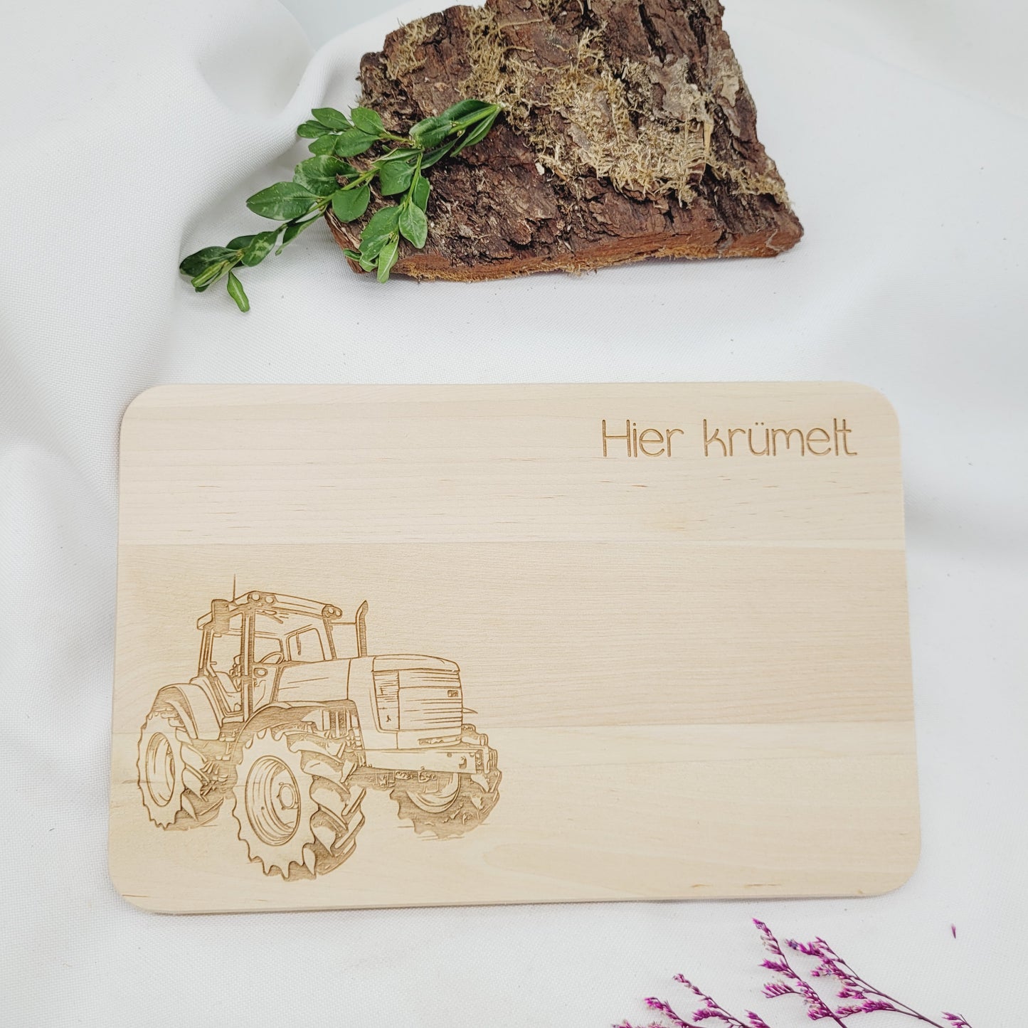 Frühstücksbrett Traktor mit Name