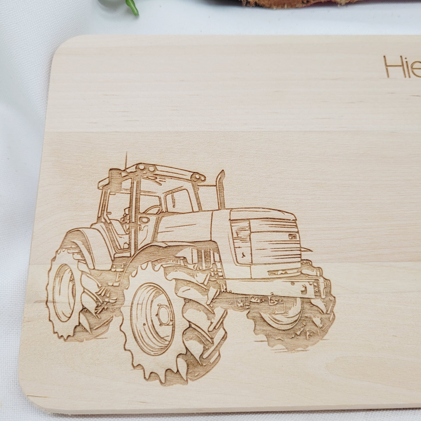 Frühstücksbrett Traktor mit Name