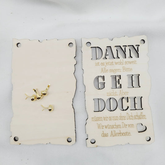 Geldkarte Holz Rente / Jobwechsel - Funny Bake