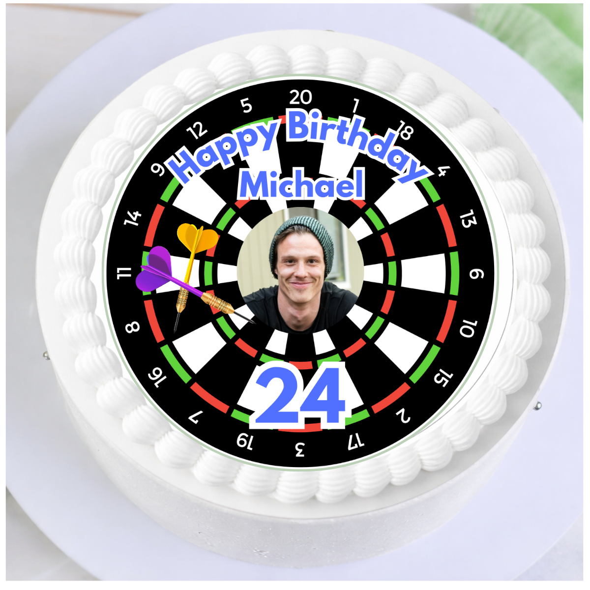 Tortenaufleger Dartscheibe personalisiert