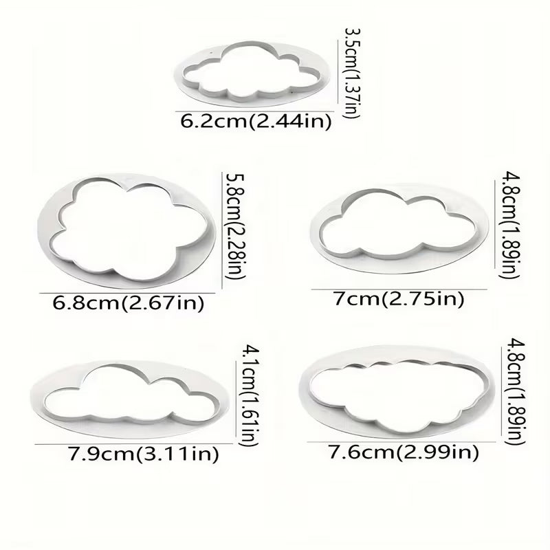 Ausstecher Set – Wolken, 5-teilig