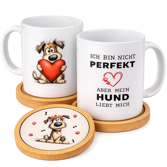 Tasse - Hundeliebe mit Untersetzer