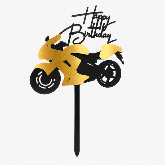 Tortenstecker Motorrad gold – Caketopper Geburtstag & Führerschein