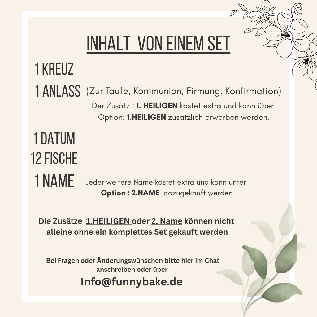 Tortendeko Kreuz +Taube +Blumenrand