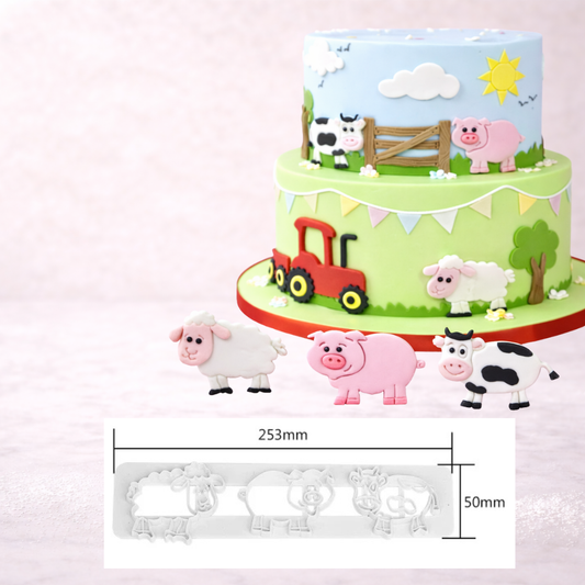 Bauernhoftiere Ausstecher-Set für Backdeko