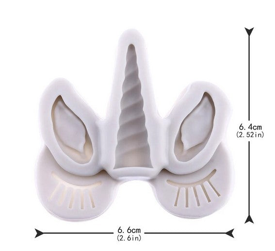 Silikonform Einhorn Horn, Ohren, Augen