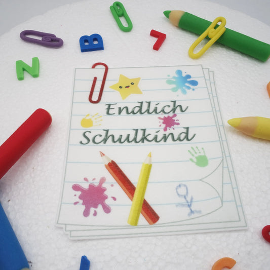 Endlich Schulkind ! Kombi-Set aus Fondantdekorationen und Esspapier - Funny Bake