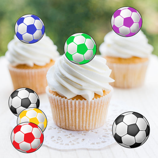 Muffinaufleger "bunte Fußbälle"