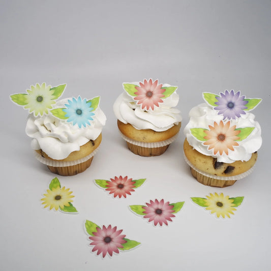 Esspapier Blumen mit Blättern - Funny Bake