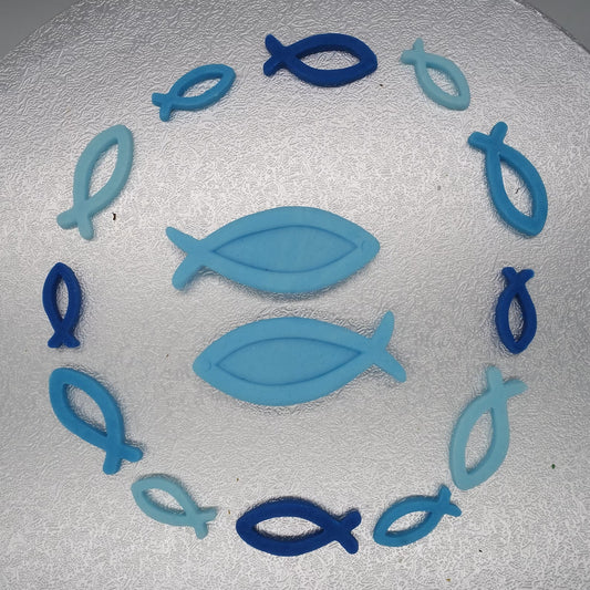 14 Fische aus Fondant in Wunschfarben