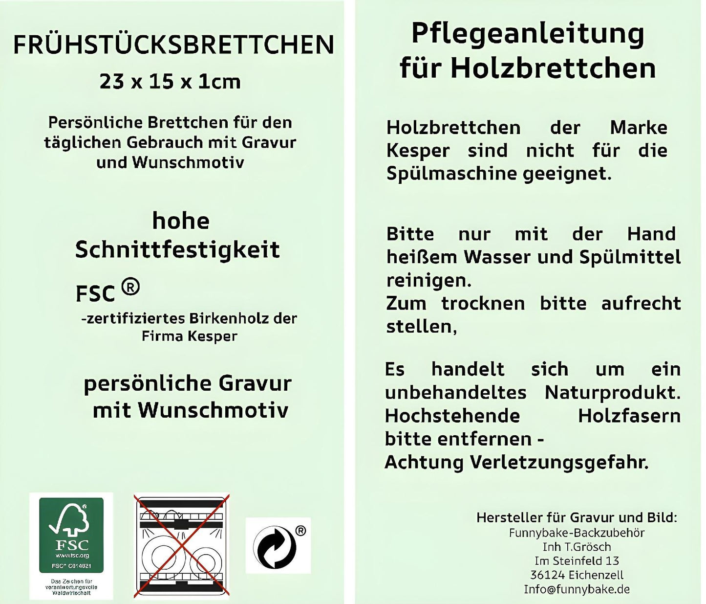 Personalisiertes Frühstücksbrettchen mit Monogram