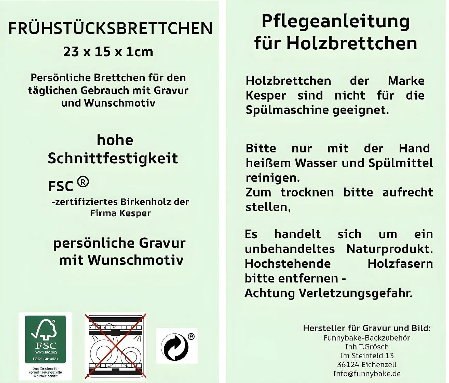 Personalisiertes Frühstücksbrettchen mit Monogram - Funny Bake