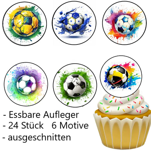 Muffin Aufleger Fußbälle 6 Motive - Funny Bake