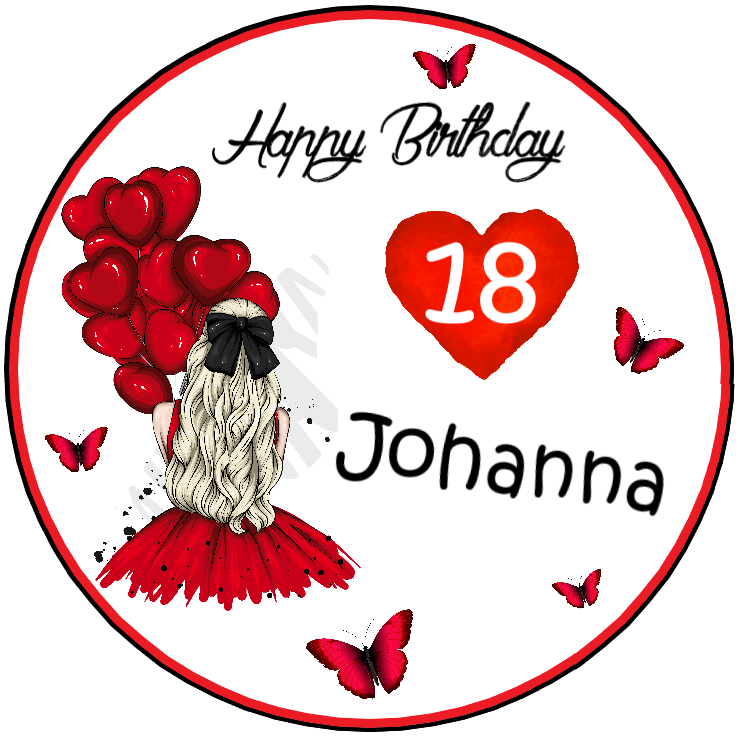 Tortenaufleger Girl mit Ballons