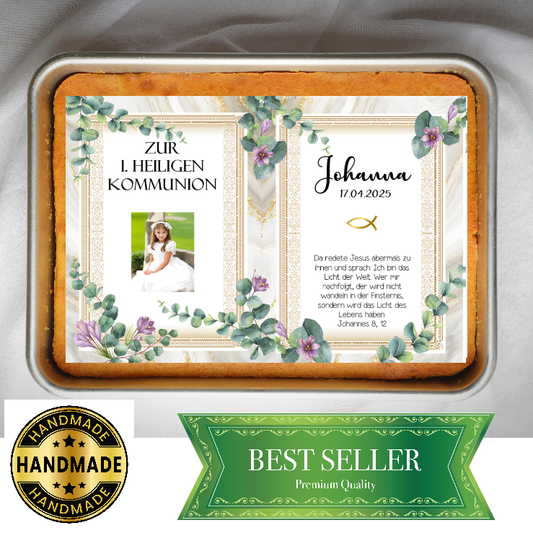 Tortenaufleger Kommunion mit Bild Blechkuchen