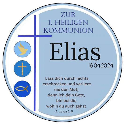 Tortenaufleger zur Kommunion – klassisches Design, rund Funny Bake