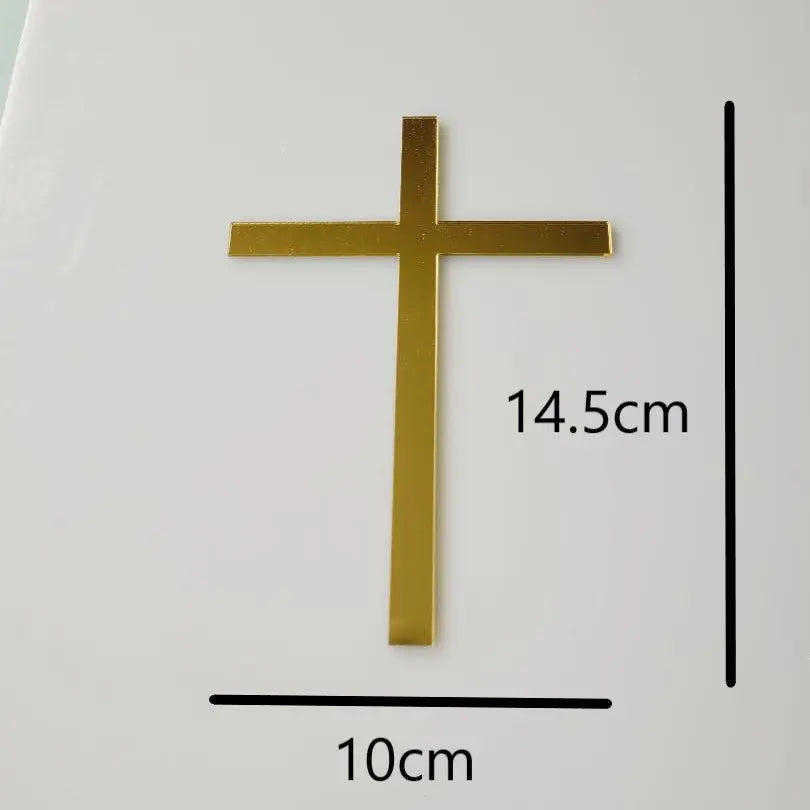 Acryl Kreuz Gold 14.5cm x 10cm - Funny Bake