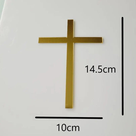 Acryl Kreuz Gold 14.5cm x 10cm - Funny Bake