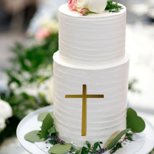 Acryl Kreuz  Gold 14.5cm x 10cm