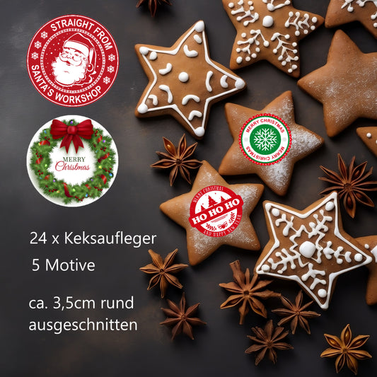 Keksaufleger mit weihnachtlichen Wünschen
