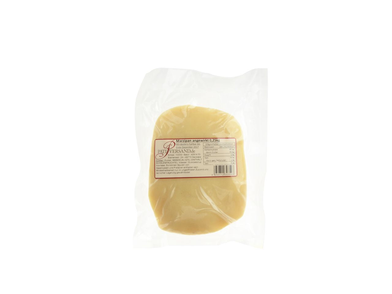 Marzipan, naturweiss/creme angewirkt 0,25kg