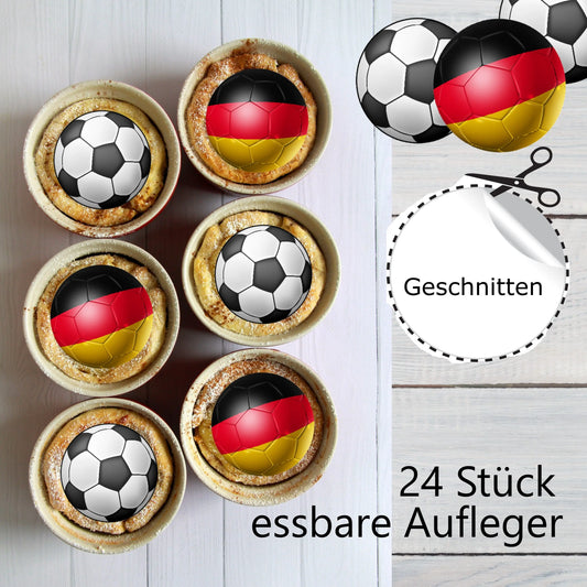 24 Muffinaufleger Fußbälle - Funny Bake