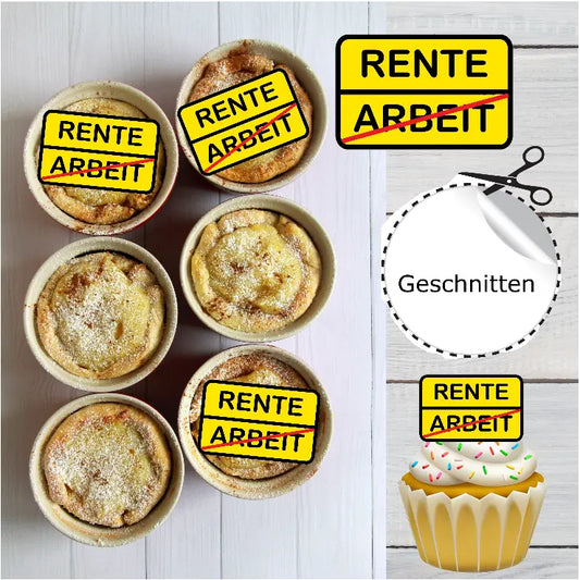 Muffin Aufleger - Rente - Ruhestand - Funny Bake