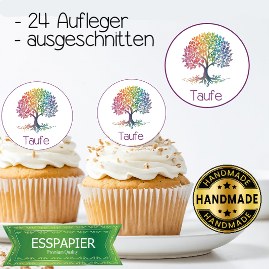 Muffinaufleger Taufe Lebensbaum