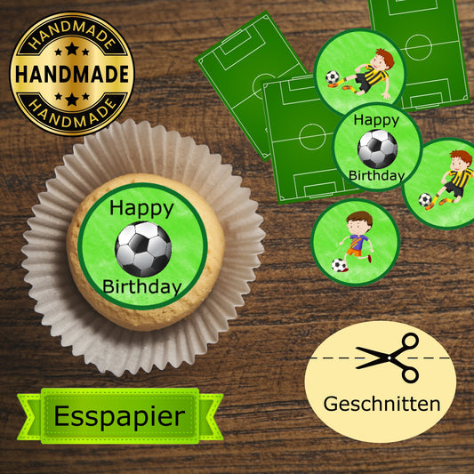 Muffinaufleger Fußball 24 Stück Esspapier