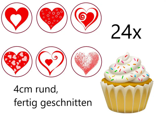 Muffinaufleger 6 Herzen - Funny Bake