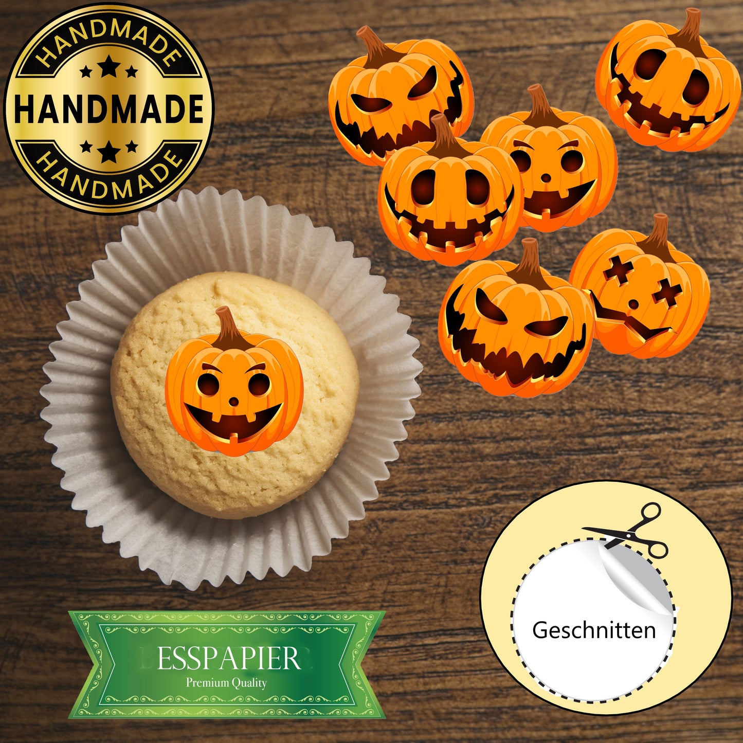 Halloween Muffin Aufleger 16 Kürbisse