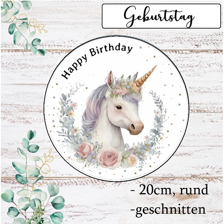 Tortenaufleger Einhorn Version 3